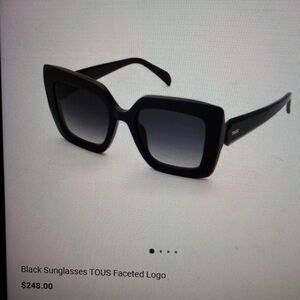 TOUS Black Oversized Square Sunglasses with Gradient Lenses